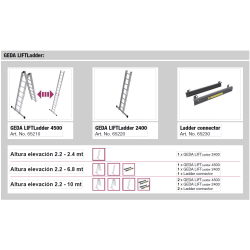 Pack Geda battery ladder lift 10 mt altura con plataforma solar